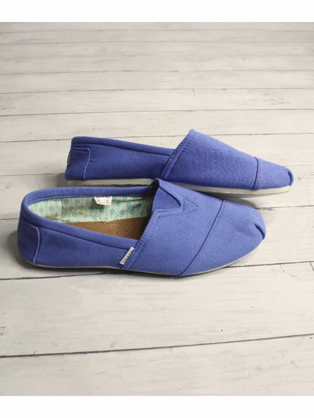 XO XO Women's Blue Canvas Slip on Flats Size 10 Leather Insole